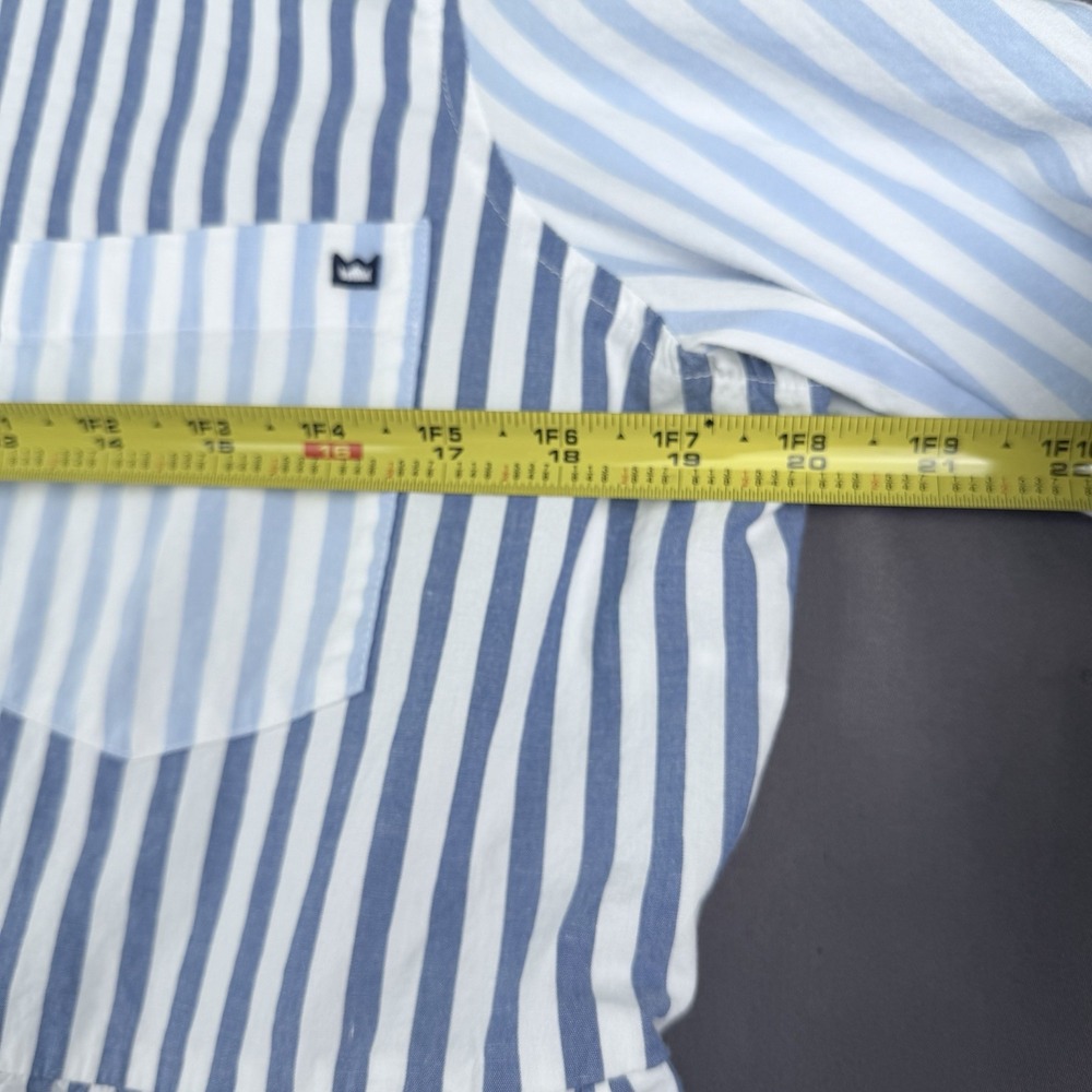 Crown & Ivy Shirt Dress Blue White Striped Button Collared Long Sleeve Cotton M - Picture 10 of 12
